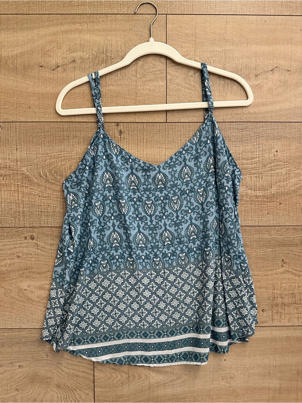 Sea Lustre Blue Printed Spaghetti-Strap Sadie Tank Top M/L